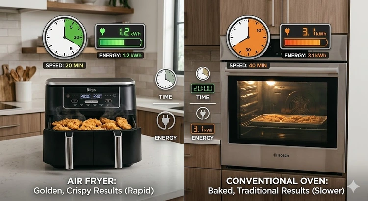 Air Fryer vs Oven: Which Cooks Faster and Uses Less Energy