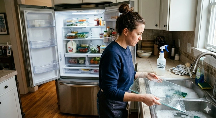 Air purifier on nightstand near bed demonstrating optimal placement for where to place air purifier in bedroom