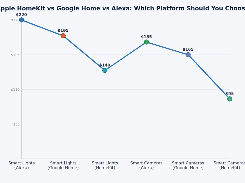 Comparison chart of Apple HomeKit, Google Home, and Alexa features