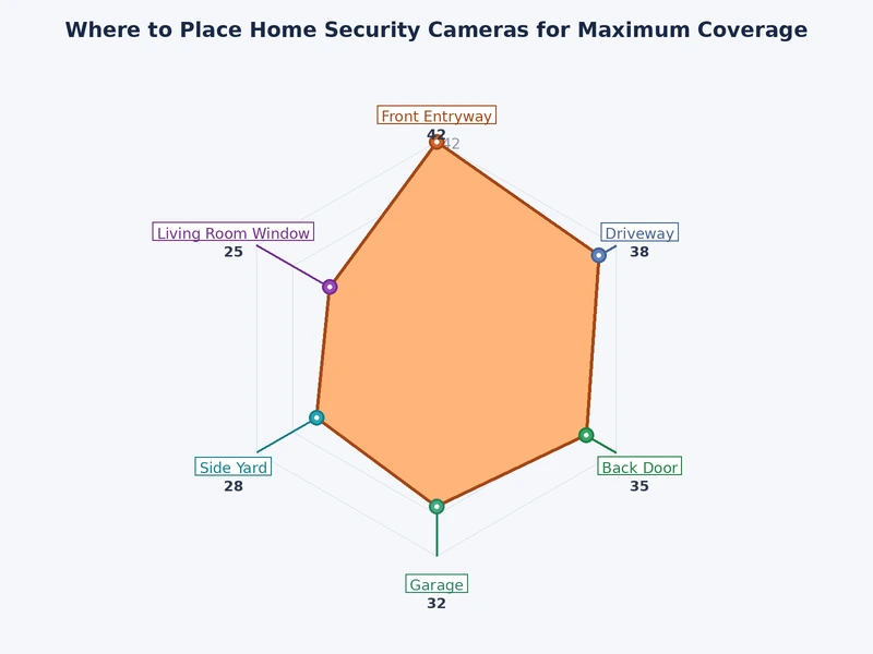 Chart showing the most common entry points for burglaries and recommended camera coverage for each