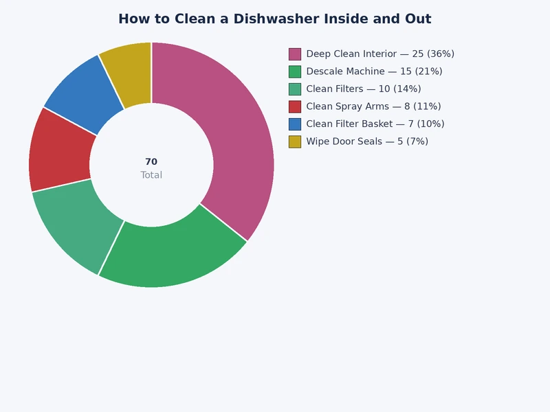 chart comparing dishwasher cleaning frequency recommendations by household usage load and water hardness