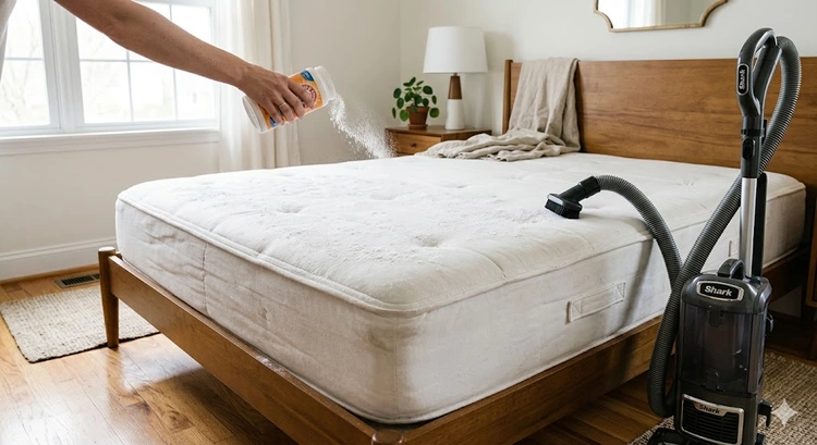 how to clean a mattress with baking soda and upholstery vacuum attachment