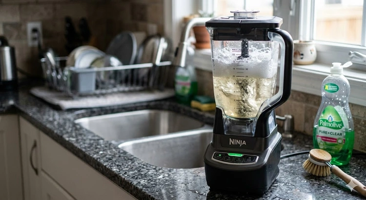 How to clean a blender jar with warm soapy water after every use
