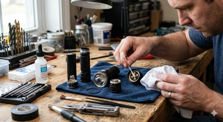 how to clean outdoor patio furniture — soft brush, soap solution, and hose nozzle laid out beside aluminum chairs on a stone patio