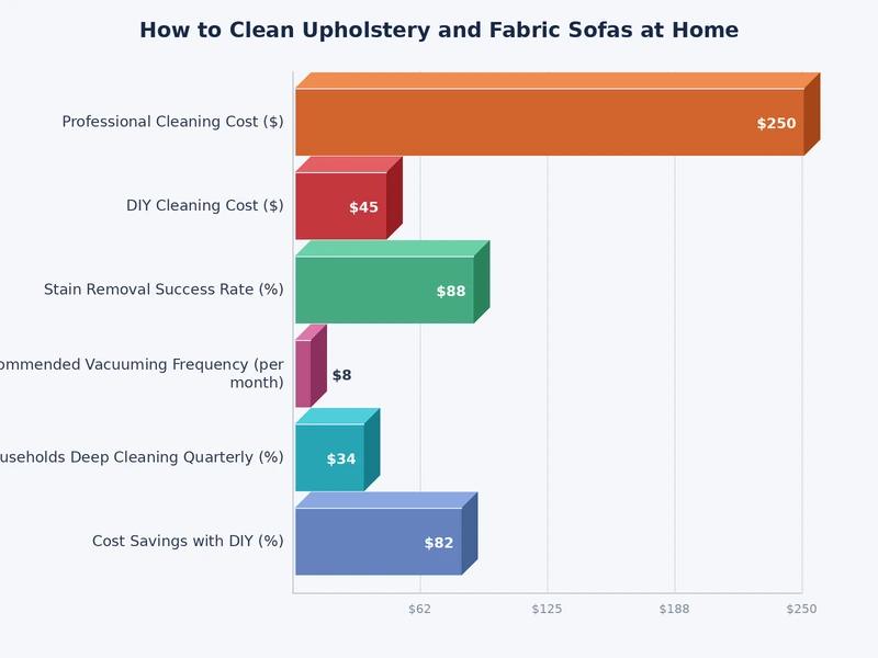 Chart comparing upholstery cleaning methods by drying time, effectiveness, and cost level
