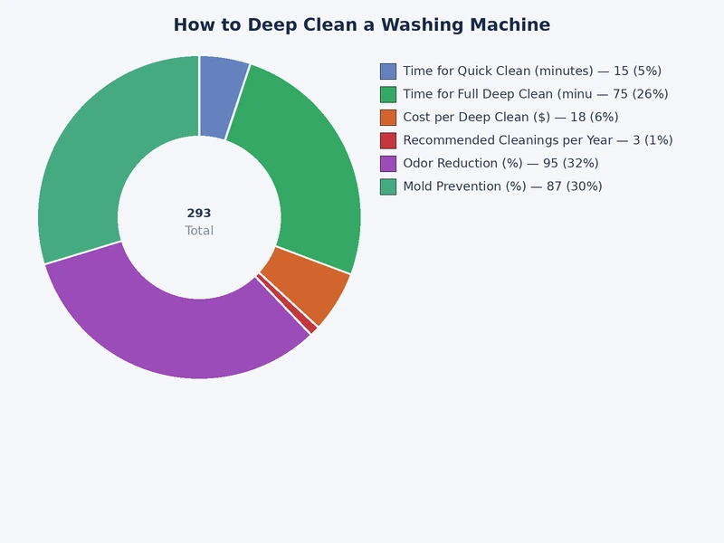 Washing machine cleaning frequency versus bacterial load reduction comparison chart