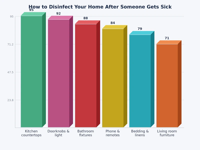 Bar chart comparing dwell times of common EPA-registered disinfectants for post-illness home disinfection