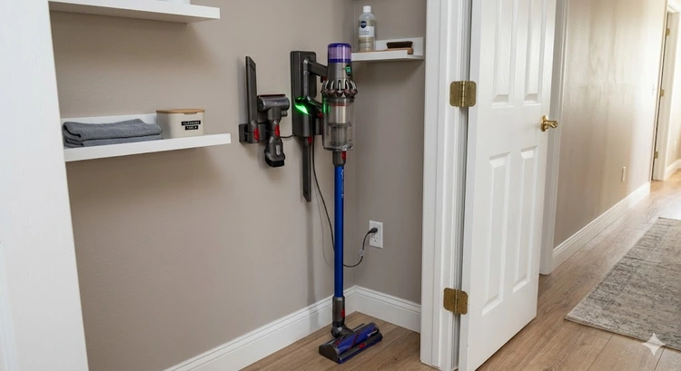 Cordless vacuum battery pack being removed from machine — cordless vacuum battery life tips