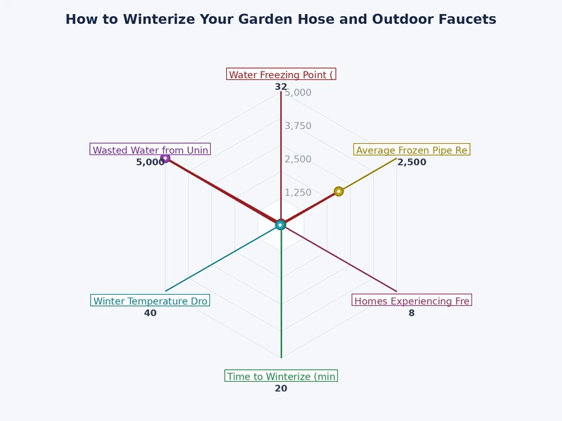 Winterization task checklist chart comparing standard and frost-free outdoor faucet requirements