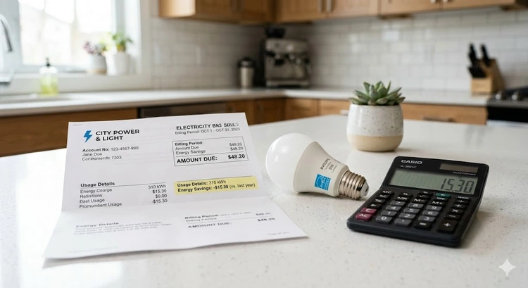 Cost to run LED lights vs incandescent bulbs electricity comparison by wattage