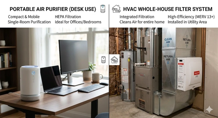 Portable Air Purifier vs Whole House Air Purifier: Which Is Worth It