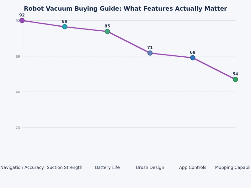 Chart comparing robot vacuum features across budget, mid-range, and premium price tiers