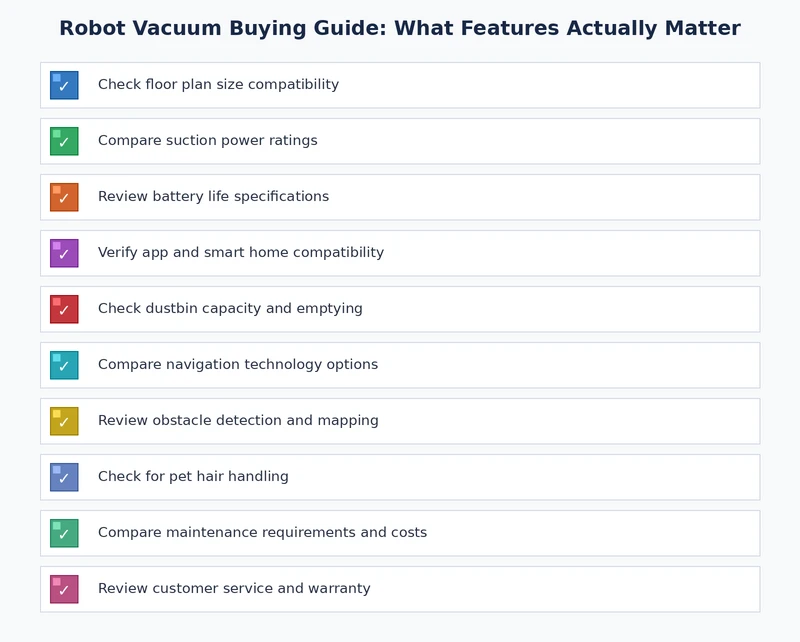 Checklist of essential features to look for when shopping for a robot vacuum