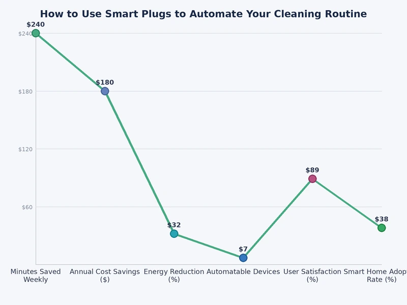 Chart comparing weekly time savings from smart plug cleaning automations across device types