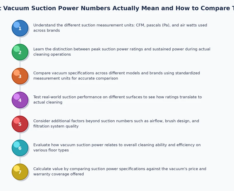 Process diagram showing how vacuum suction travels from motor through filters and hose to the cleaning head