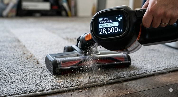 Vacuum suction power Pa explained with gauge showing pressure readings across different vacuum types