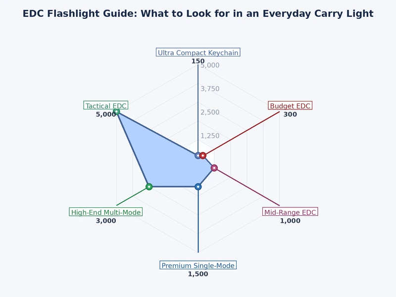 EDC flashlight lumen output comparison chart by price tier