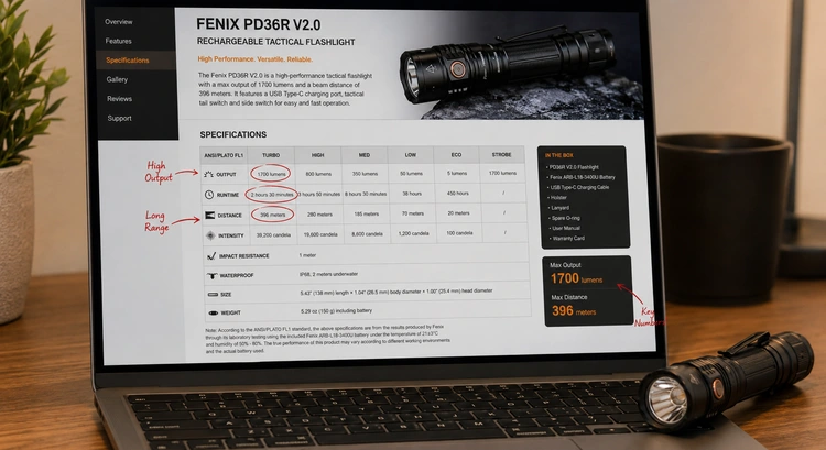 How to Read Flashlight Specs: Lumens, Candela, and Throw Explained