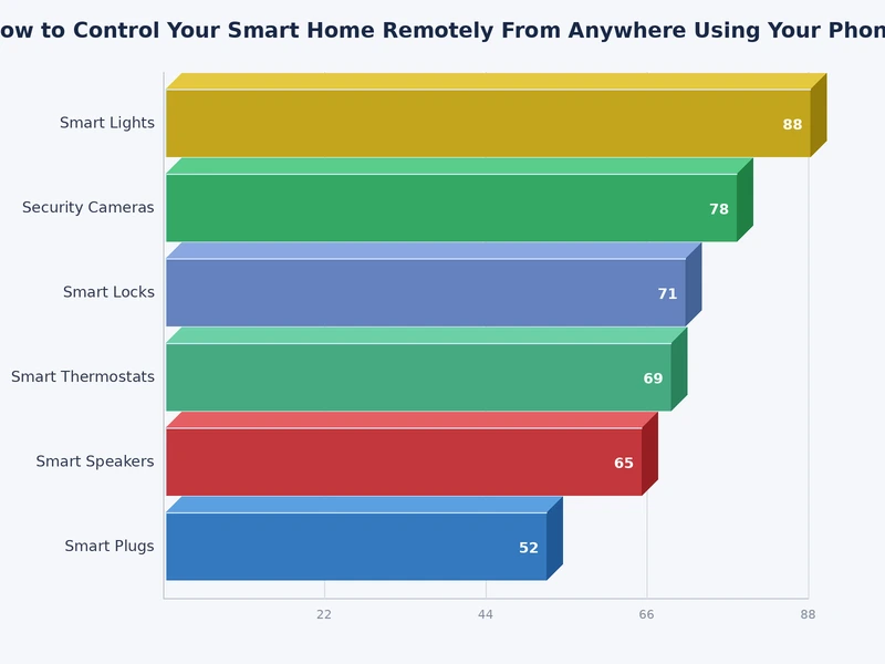 Bar chart comparing remote smart home control command response times across Wi-Fi, 4G LTE, and 5G mobile connections