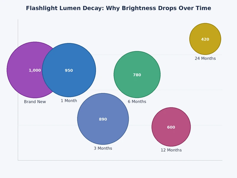 chart showing LED lumen maintenance curve and L70 threshold over thousands of operating hours