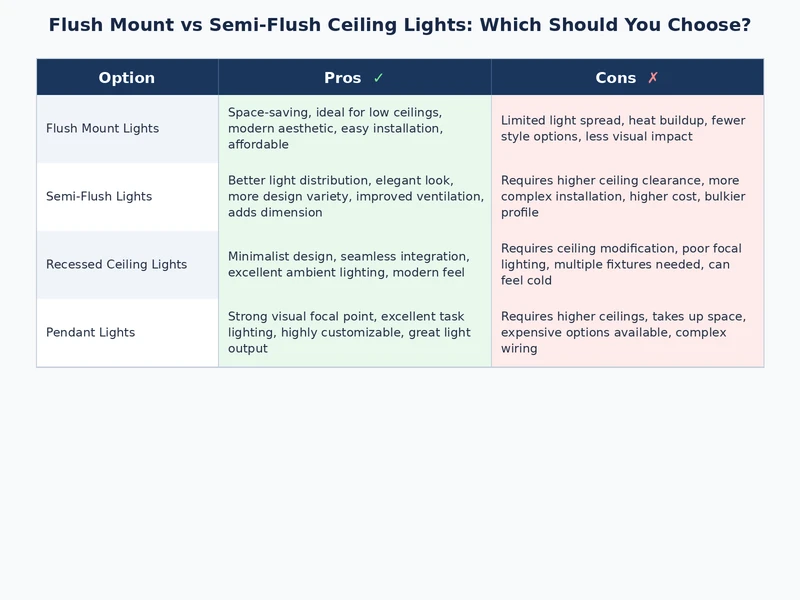 flush mount vs semi flush ceiling light side by side room comparison