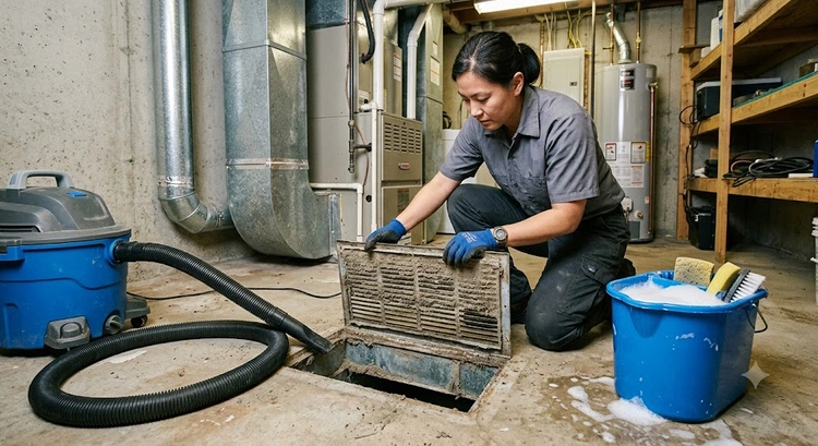 how to clean air vents and registers at home using a brush and vacuum