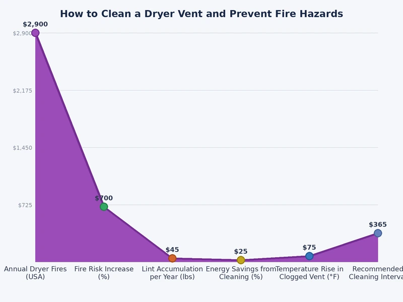 bar chart comparing dryer vent cleaning frequency against fire risk reduction percentage